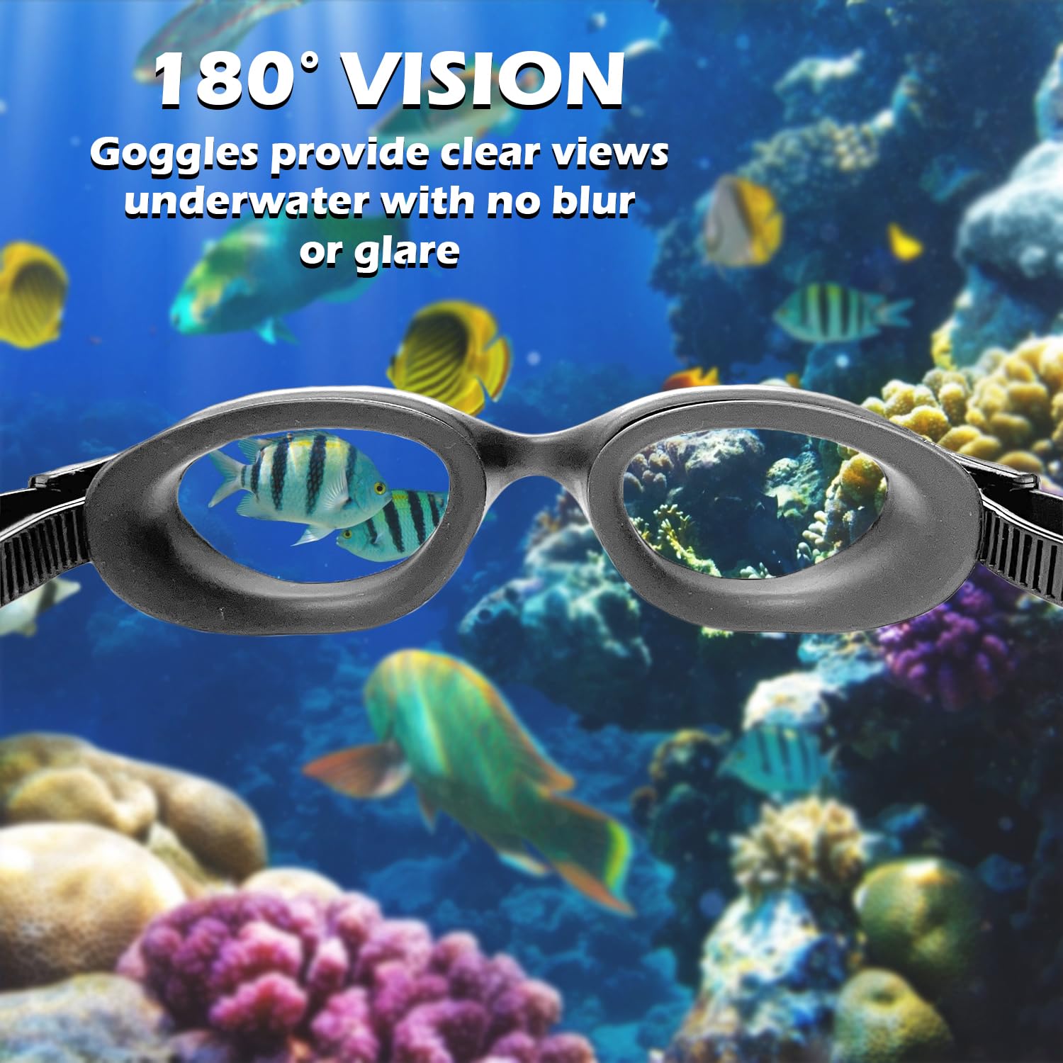 Cabana Sports Pearl Goggle. UV Protection. Anti-Fog. Men, Women, Adults. (Silver, Silver Mirrored)