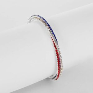 IDesign USA American Flag Bracelet Decorations Gift Red Blue White Bracelet Patriotic 4th of July Independence Day