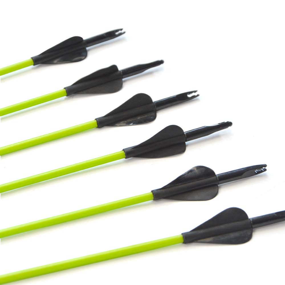 ZSHJGJR 30 Inch Archery Fiberglass Arrow Spine 600 Arrow Hunting Target Practice Arrow for 10-30 Lbs Recurve Straight Compound Bow 6 or 12pcs (6pcs)