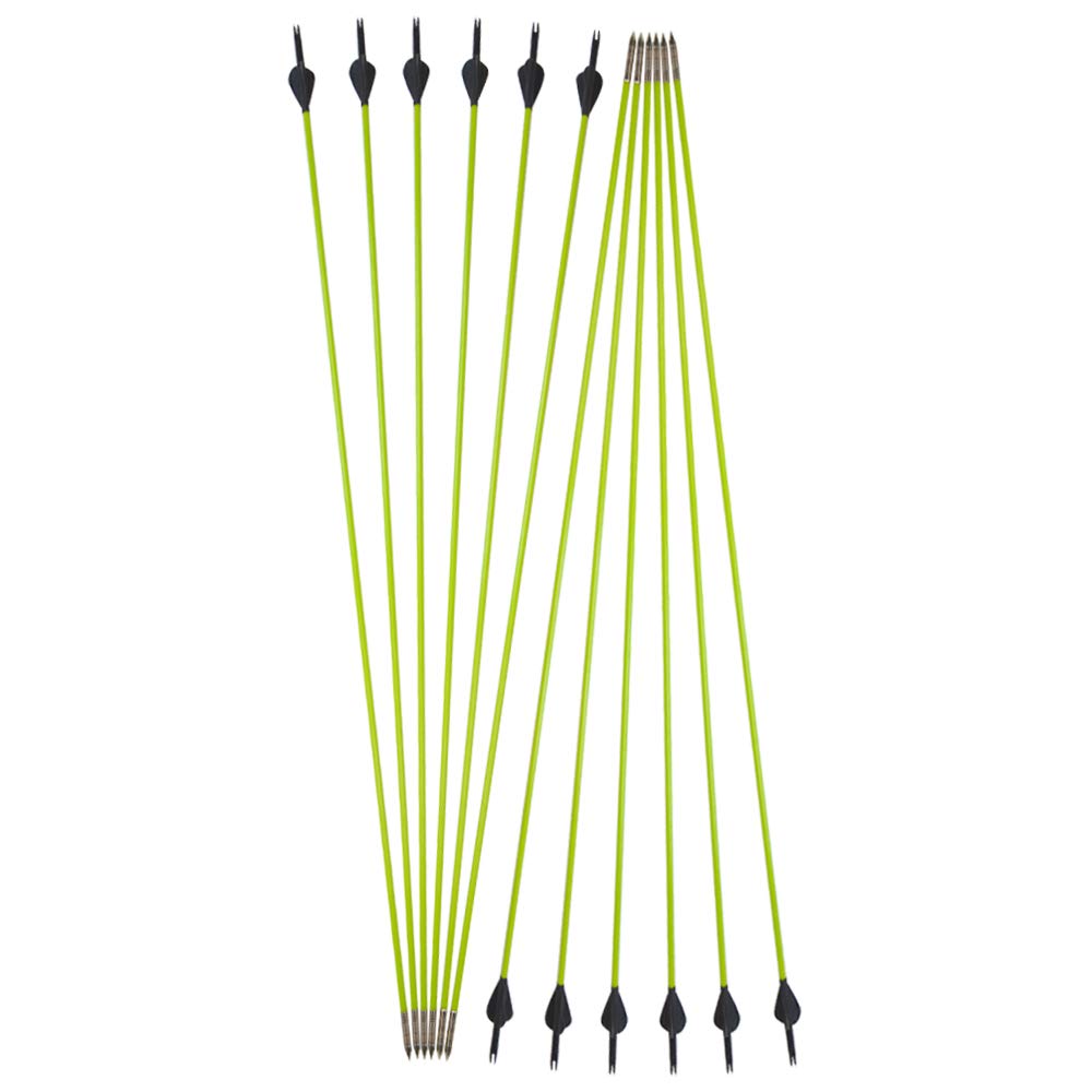 ZSHJGJR 30 Inch Archery Fiberglass Arrow Spine 600 Arrow Hunting Target Practice Arrow for 10-30 Lbs Recurve Straight Compound Bow 6 or 12pcs (6pcs)