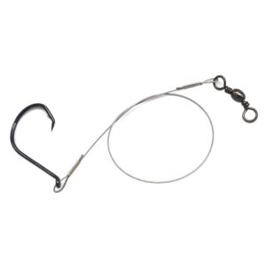 fishing hook with steel leader single eagle claw hook bottom fishing rig-10pcs nylon coated fishing wire leader rigs (hook size:6/0)