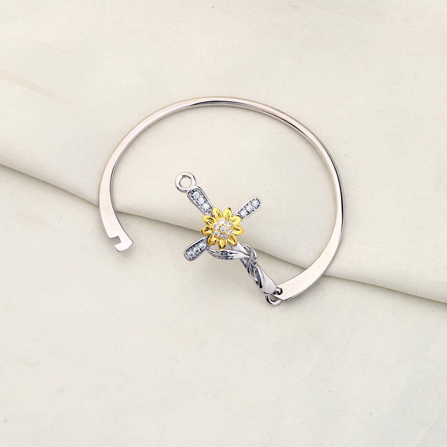 WUSUANED Sunflower Cross Bracelet You Are My Jewelry Inspirational Gift for Women (sunflower cross bracelet)