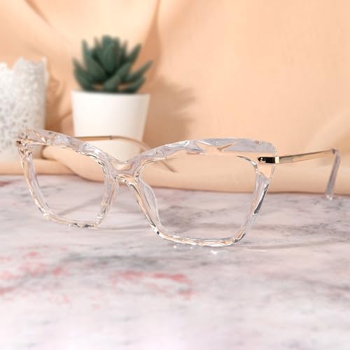 Zeelool Crystal Cat Eye Blue Light Blocking Glasses for Women Juliet VFP0270-04B Crystal