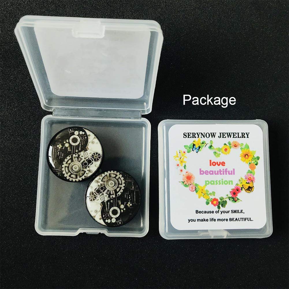 SERYNOW Ear Gauges Plugs and Tunnels Ear Stretcher Expander 6mm-25mm Double Flared Screw Plug Piecing Jewelry (00g (10mm))