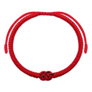 lamibee red and black infinity bracelet, love multicolor tibetan lucky bracelet, surfer string amulet knot bracelet woven thread for men women friend and couple, peace and protection (red)