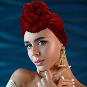 SATINIOR 6 Pcs Head Wrap Scarf Turban Long Hair Scarf Soft Stretch Headwrap Solid Color Turban Tie Headband for Women Girls