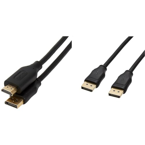 Amazon Basics Uni-Directional DisplayPort to HDMI Display Cable - 10 Feet & DisplayPort to DisplayPort HD Display Cable - 10 Feet