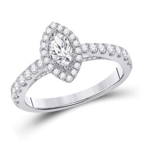 dazzlingrock collection 14kt white gold marquise diamond halo bridal wedding engagement ring 1 cttw