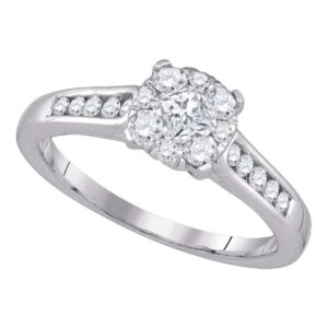 dazzlingrock collection 14kt white gold princess diamond cluster bridal wedding engagement ring 1/2 cttw