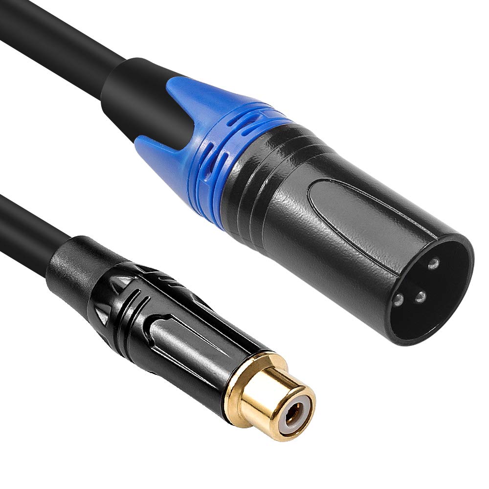 Disino Female RCA to XLR Male Cable,XLR to RCA Converter Audio Adapter Patch Cable - 3.3 feet