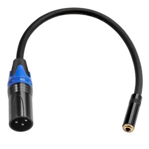 disino 1/8 to xlr male cable,balanced 3.5mm(1/8 inch) female stereo trs mini jack to xlr male audio converter adapter cable - 1feet/30cm