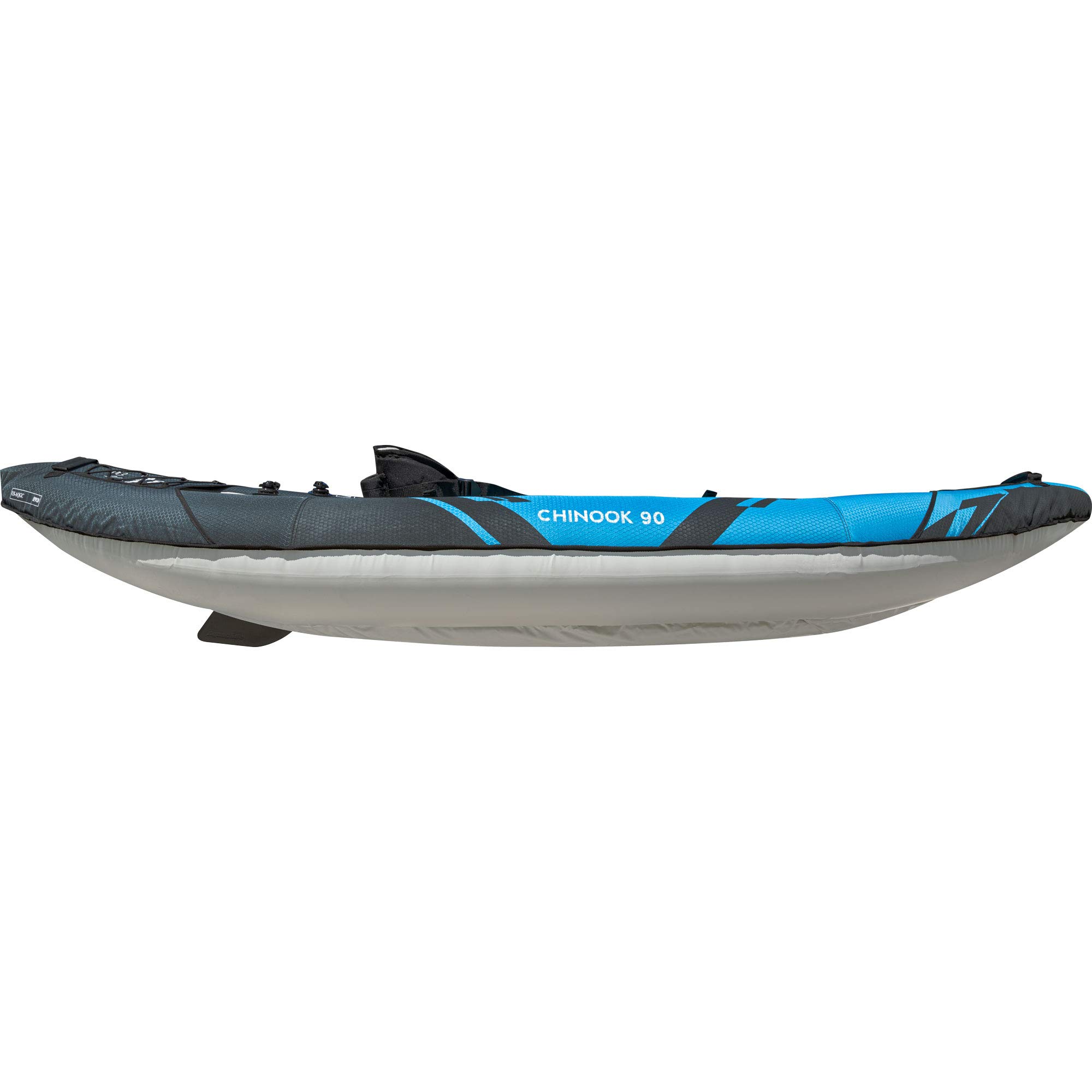 AQUAGLIDE Chinook 90 Inflatable 9' Foot Kayak Kit Packable Includes Pump for Adults Family Friendly 1 Person Single Rider Blow Up for Recreational Angler Fishing