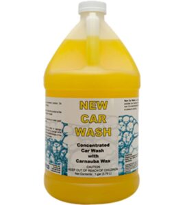 new car wash - concentrated soap with carnauba wax for rv, school buses, atv, boat, motorcycle, detailing, cleaning- 1oz. per gallon