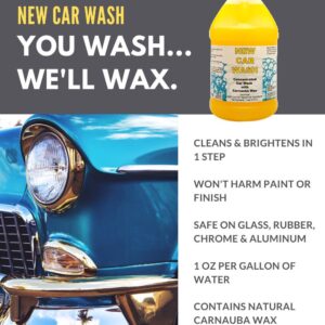 New CAR WASH - Concentrated Soap with Carnauba Wax for RV, School Buses, ATV, Boat, Motorcycle, Detailing, Cleaning- 1oz. per Gallon