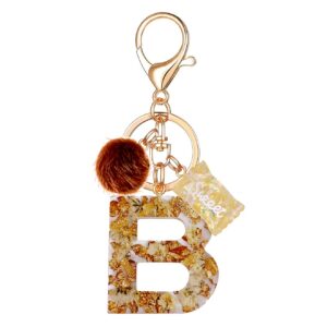 selovo capital b keychain letter alphabet charm key ring for handbag