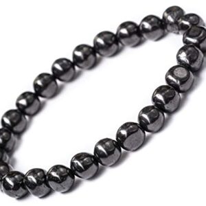 Shungite Beaded Bracelet Stretch Round Strand 6.5" is a Spectacular Stone contains natural C60 Fullerene Formed in The Heart of Shungite Mine Type II from Russia