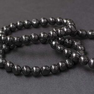 Shungite Beaded Bracelet Stretch Round Strand 6.5" is a Spectacular Stone contains natural C60 Fullerene Formed in The Heart of Shungite Mine Type II from Russia