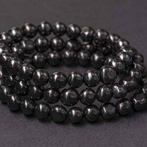 Shungite Beaded Bracelet Stretch Round Strand 6.5" is a Spectacular Stone contains natural C60 Fullerene Formed in The Heart of Shungite Mine Type II from Russia