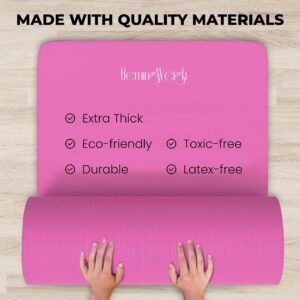 HemingWeigh pink yoga mat set, yoga kit, 1/2 Inch Thick yoga mat pink style with pink accessories