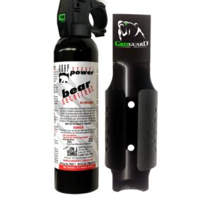 UDAP Pepper Power Magnum Bear Spray Self Defense Deterrent with Griz Guard Holster for Camping, Hiking, Fishing, Powerful Blast Pattern, 30 ft Fog Barrier, 15SO, 9.2 oz