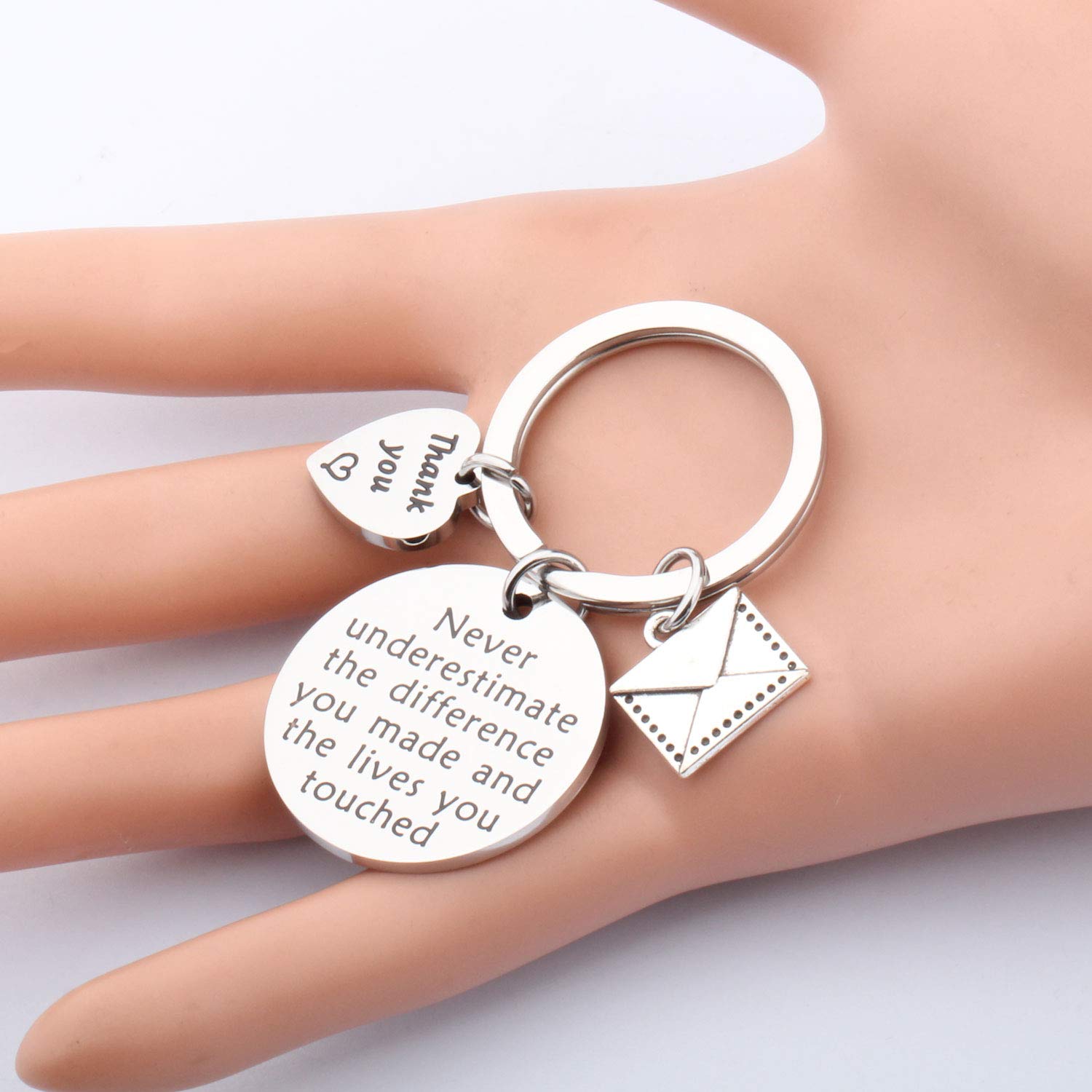 AKTAP Postman Keychain Mail Carrier Jewelry Never Underestimate The Different You Made and The Lives You Touched Thank You Gift for Post Office Worker (Postman Keychain)