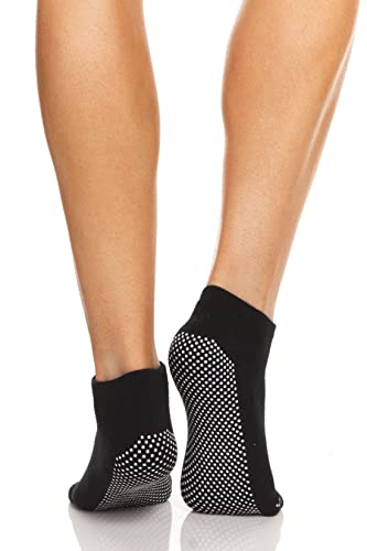 Yacht & Smith Women's Non Slip No-Skid Socks with Grips, 97% Cotton, For Hospital, Yoga, Pilates, Barre, Grippy Ankle Sock