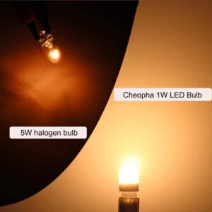 Cheopha T10 T5 Wedge Base LED Bulb 12VDC Landscape Wedge Bulb, 194 168 W5W LED Bulbs for Outdoor Landscape Path Step Deck Lights Warm White 2700k 1W Pack of 6