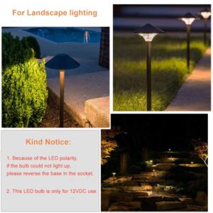 Cheopha T10 T5 Wedge Base LED Bulb 12VDC Landscape Wedge Bulb, 194 168 W5W LED Bulbs for Outdoor Landscape Path Step Deck Lights Warm White 2700k 1W Pack of 6