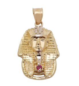 amz jewelry 10k yellow gold egyptian pharaoh pendant gold pharaoh head charm for necklace