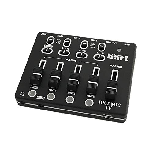 Maker hart Just Mic 4 mini Microphone Mixer 4 channels/Portable Phantom power/Audio Interface