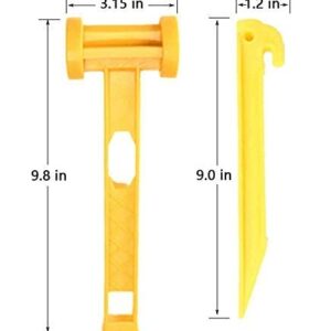 Tent Stakes for Sand ，Plastic Tent Stakes Heavy Duty, Lighter and Safer Than Tent Stake Metal,9 Inch Yellow Tent Stakes for Sand/Sand Stakes for Beach (24 Pack)