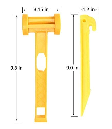 Tent Stakes for Sand ，Plastic Tent Stakes Heavy Duty, Lighter and Safer Than Tent Stake Metal,9 Inch Yellow Tent Stakes for Sand/Sand Stakes for Beach (24 Pack)