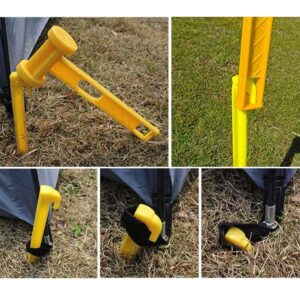 Tent Stakes for Sand ，Plastic Tent Stakes Heavy Duty, Lighter and Safer Than Tent Stake Metal,9 Inch Yellow Tent Stakes for Sand/Sand Stakes for Beach (24 Pack)