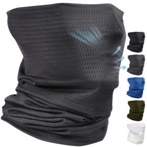 Comfortable Neck Gaiter Face Scarf Mask Balaclava for Men Summer Sun Dust Protection Running Fishing Breathable Gaiter Neck Bandana Face Mask Gray