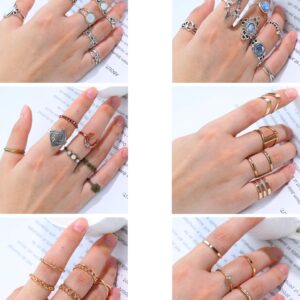 JOERICA 95PCS Knuckle Rings for Women Stackable Rings Boho Vintage Midi Joint Nail Finger Rings Set