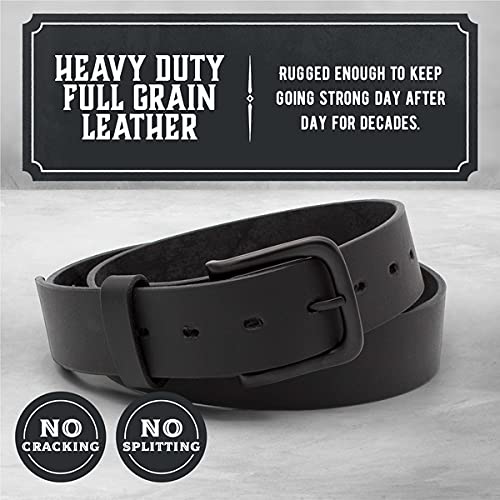 Main Street Forge The Huntsman - Full Grain Leather Black Belt - Made in USA - Men's Leather Belt