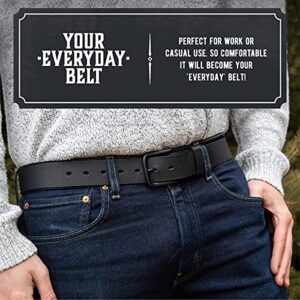 Main Street Forge The Huntsman - Full Grain Leather Black Belt - Made in USA - Men's Leather Belt