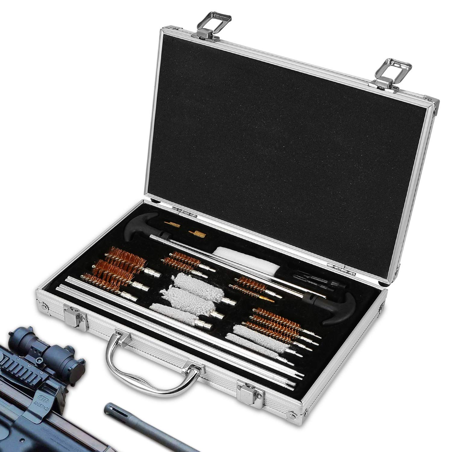 KOCASO Gun Cleaning Kit, Gun Cleaning Supplies for Pistol, Rifle, Shotgun, Handgun, Universal Gun Brush for Most Guns, 45, 10, 410, 22, 9mm, 12 gauge, Etc