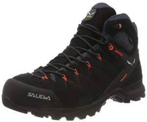 salewa men's alp mate mid waterproof trekking & hiking boot - black out/fluo orange - 10