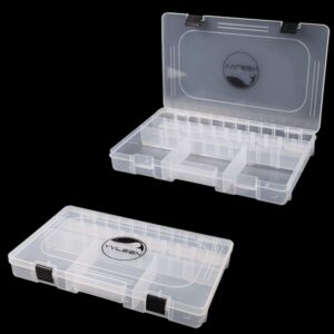 YVLEEN Fishing Tackle Boxes - 3600 3700 Tackle Box Plastic Storage Organizer Box with Removable Dividers - 2packs/4packs Tackle Trays - Included 2pcs of Extra Clip