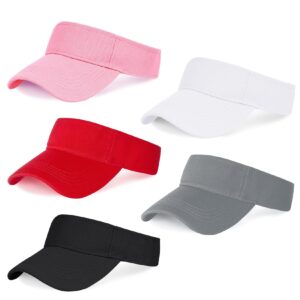 marrywindix 5 pieces sport wear athletic visor sun sports visor hat visor adjustable cap for women and men