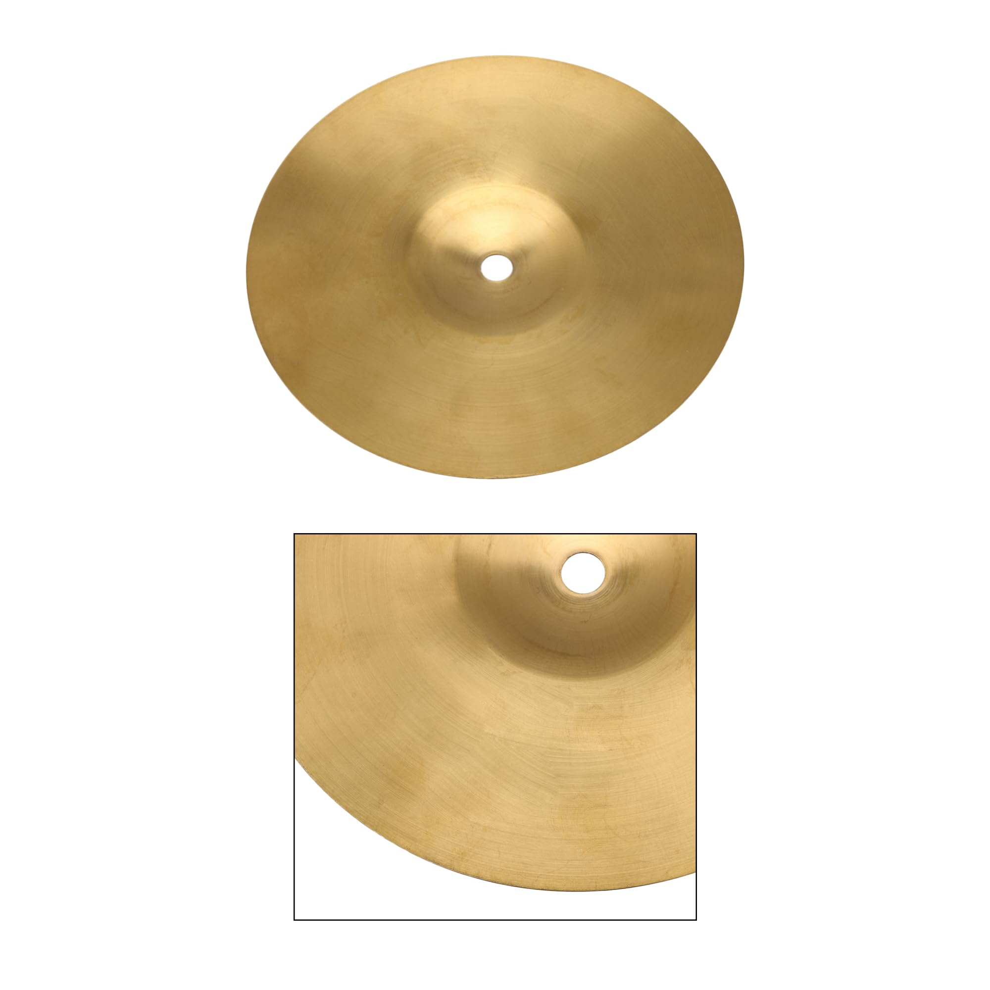 Lovermusic Golden Diameter 8 Inch Drum Cymbal Brass Alloy Crash Percussion Accessories for Drum Kit Suitable for Novices （Small）