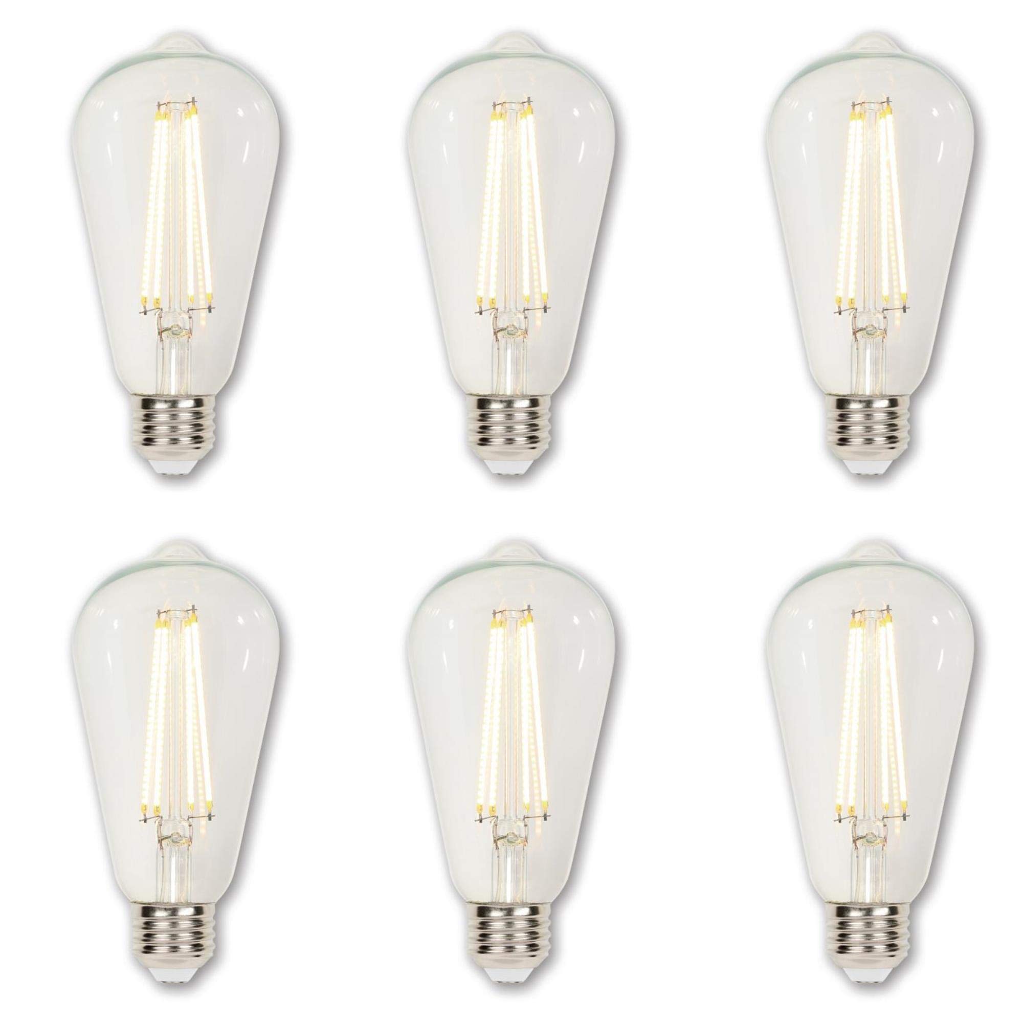 Westinghouse 4518200 4.5 Watt (40 Watt Equivalent) ST20 Dimmable Clear Filament LED Light Bulb, Medium Base, 6-Pack, Warm White