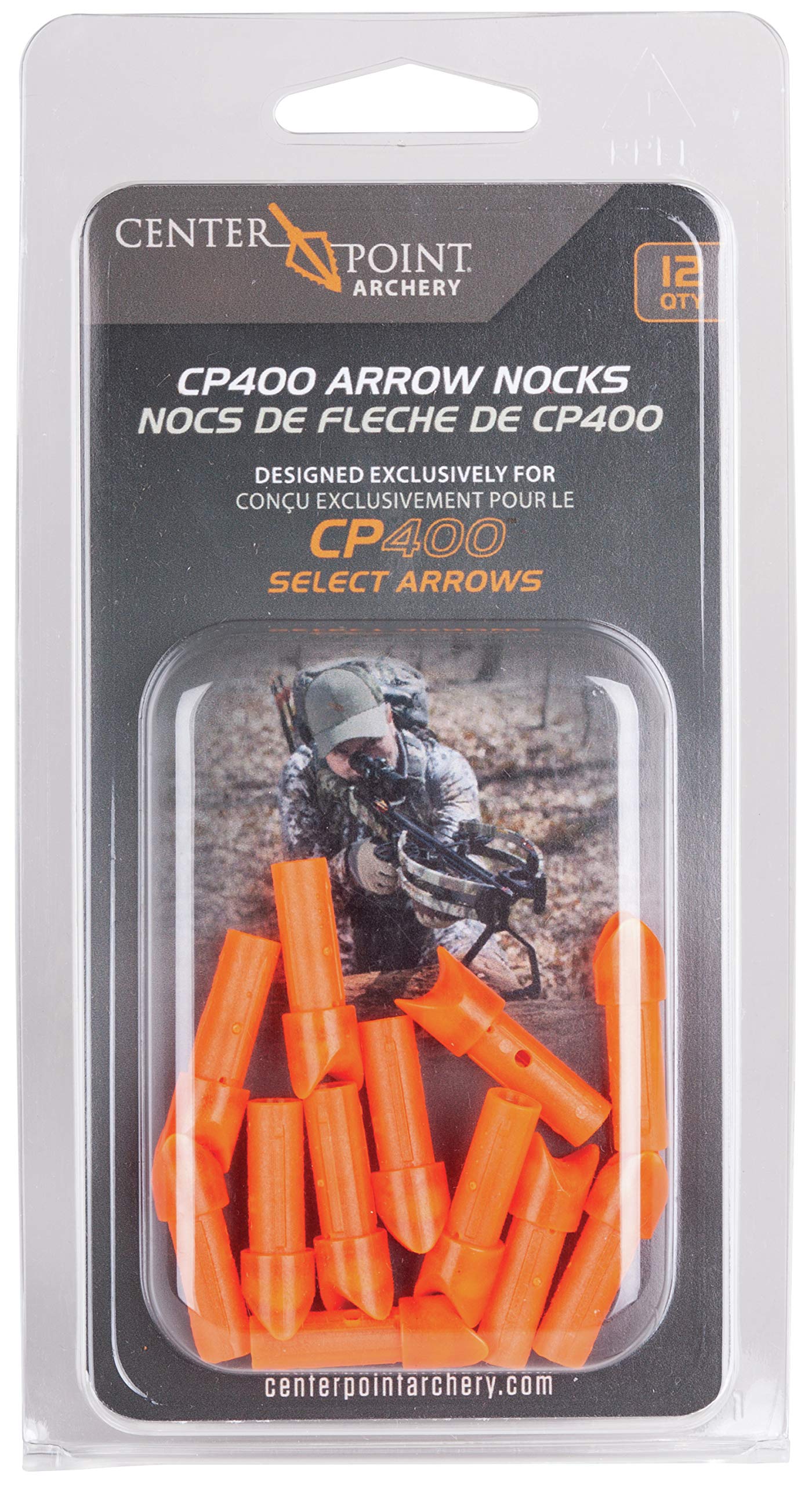 CenterPoint Archery CP400 Select Arrow Replacement Nocks AXCP4N12PK for Exclusive Use with CP400 Select Arrows, Pack of 12