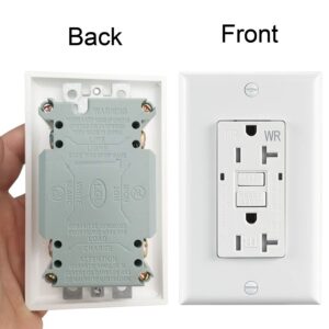 GFCI Outlet 20 Amp Wall Outlets Duplex Outlet Receptacle with LED Indicator,Self-Test, Weather Resistant, Tamper Resistant, UL Listed, Decor Wallplate Included (10)