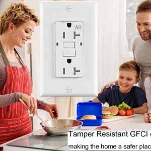 GFCI Outlet 20 Amp Wall Outlets Duplex Outlet Receptacle with LED Indicator,Self-Test, Weather Resistant, Tamper Resistant, UL Listed, Decor Wallplate Included (10)