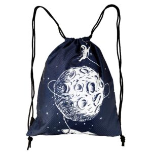 YISHOW Astronaut Spaceship Moon Palnet Unisex Drawstring Backpack Bag Sport Gym Travel Sackpack