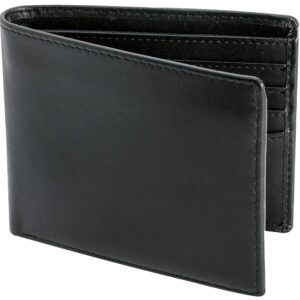 STAY FINE Leather Wallet for Men RFID Blocking Bifold with Center Flap ID Window Extra Capacity Billfold with 14 Card Slots, Black