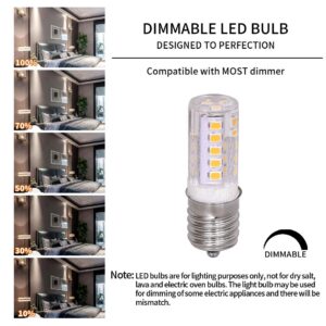 Nobranded E17 LED Bulb,Equivalent to 40 Watt Halogen Bulb,dimmable,Microwave and Smoking Machine Bulb,AC110-130V 4W Warm White 3000K (Pack of 2)