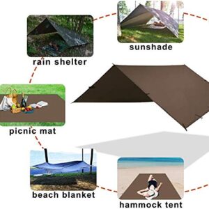 KALINCO Waterproof Camping Tarp Tent Hammock Rain Fly, 10X10FT/10X15FT, Mutifunctional Tent Footprint Lightweight Tarp for Camping, Hiking and Survival Shelter